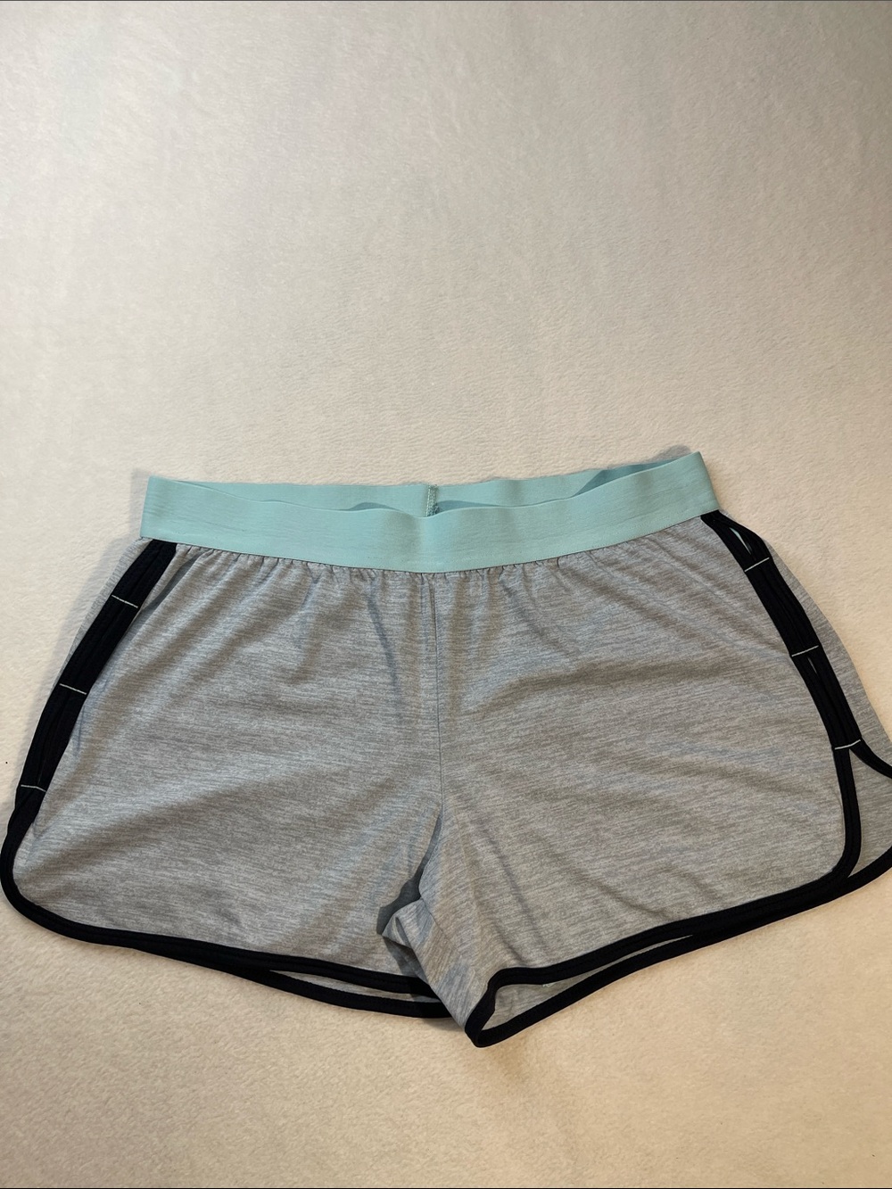 Danskin Now Light Blue /GRAY Athletic Shorts WOMENS SIZE Large 12/14